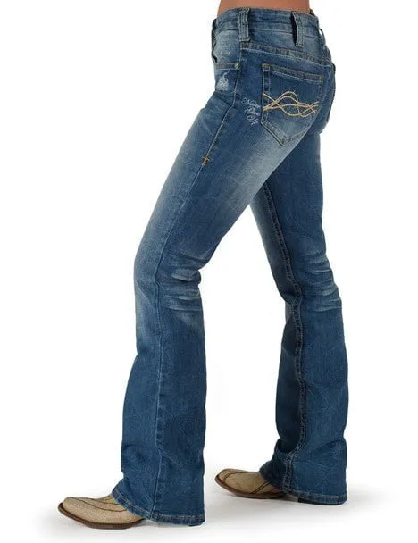 Fit Routine Nature Lover Gym Ready Music Event Cowgirl Tuff Womens Lisa's Legacy Classic Medium Wash Cotton Blend Jeans
