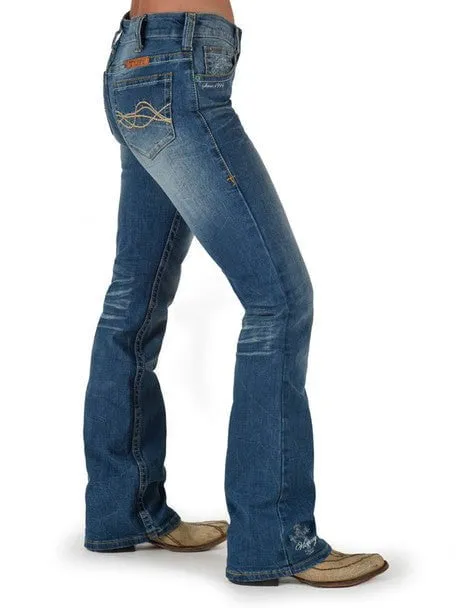 Weekend Getaway Trend Setter Cowgirl Tuff Womens Lisa's Legacy Classic Medium Wash Cotton Blend Jeans