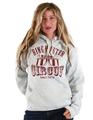 Cowgirl Tuff Womens Ringmaster Ash Poly/Rayon Hoodie Relaxed Accent Cowgirl Tuff Womens Ringmaster Ash Poly/Rayon Hoodie Relaxed Taper