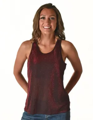 Cowgirl Tuff Womens Shimmer Breathe Dark Red Nylon S/L Tank Top Fashion Forward Winter Collection Cowgirl Tuff Womens Shimmer Breathe Dark Red Nylon S/L Tank Top