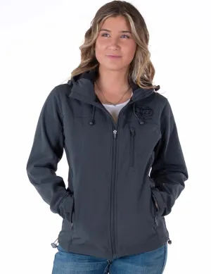 Cowgirl Tuff Womens Stretch Charcoal Nylon Softshell Jacket Comfy Mood Timeless Comfort Cowgirl Tuff Womens Stretch Charcoal Nylon Softshell Jacket