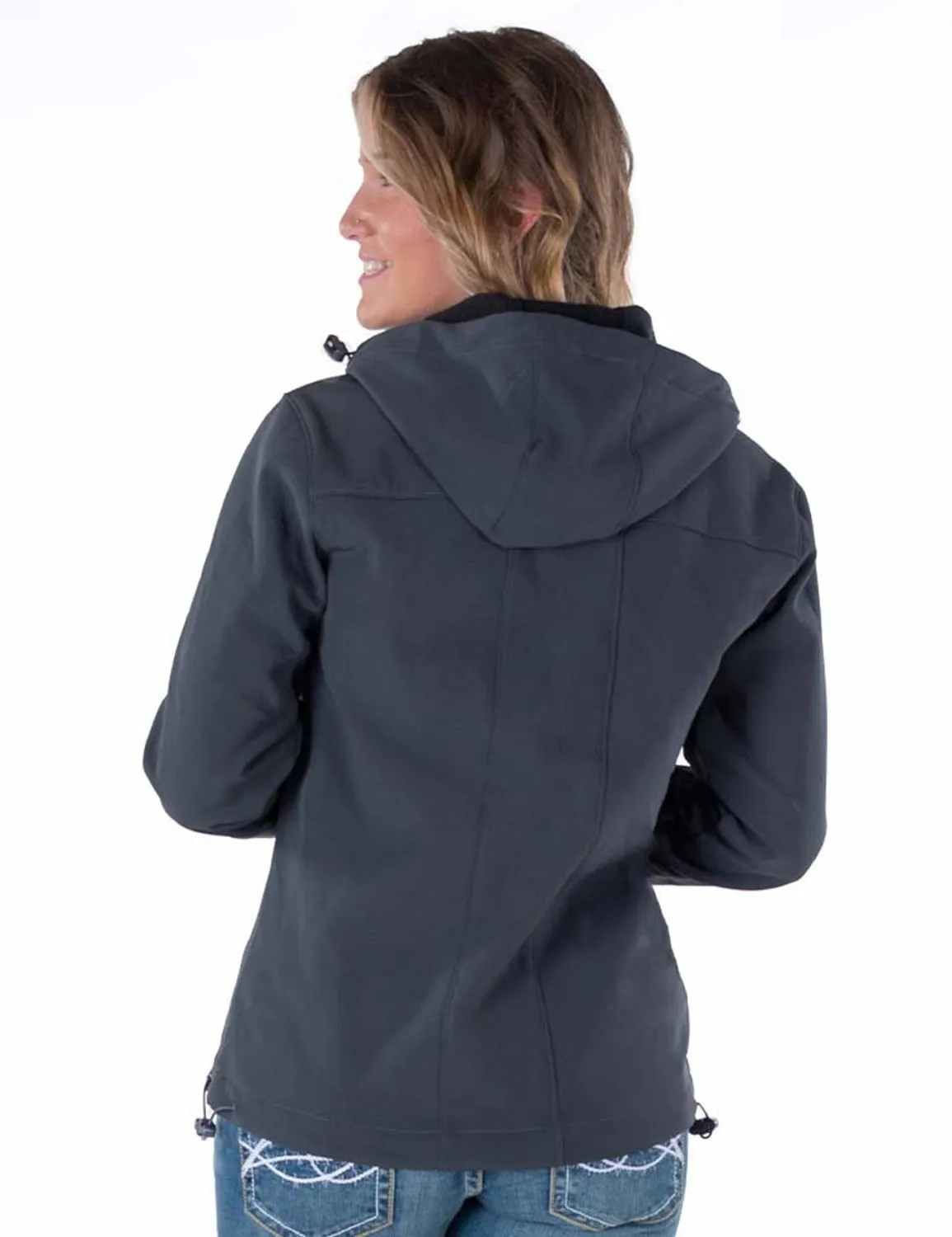 Cowgirl Tuff Womens Stretch Charcoal Nylon Softshell Jacket Travel Outfit Evening Stroll Minimalist Airy Touch