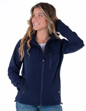 Cowgirl Tuff Womens Stretch Navy Nylon Softshell Jacket Flex Knit Cowgirl Tuff Womens Stretch Navy Nylon Softshell Jacket Strong Stitch Holiday Vibes Date Night Lightweight