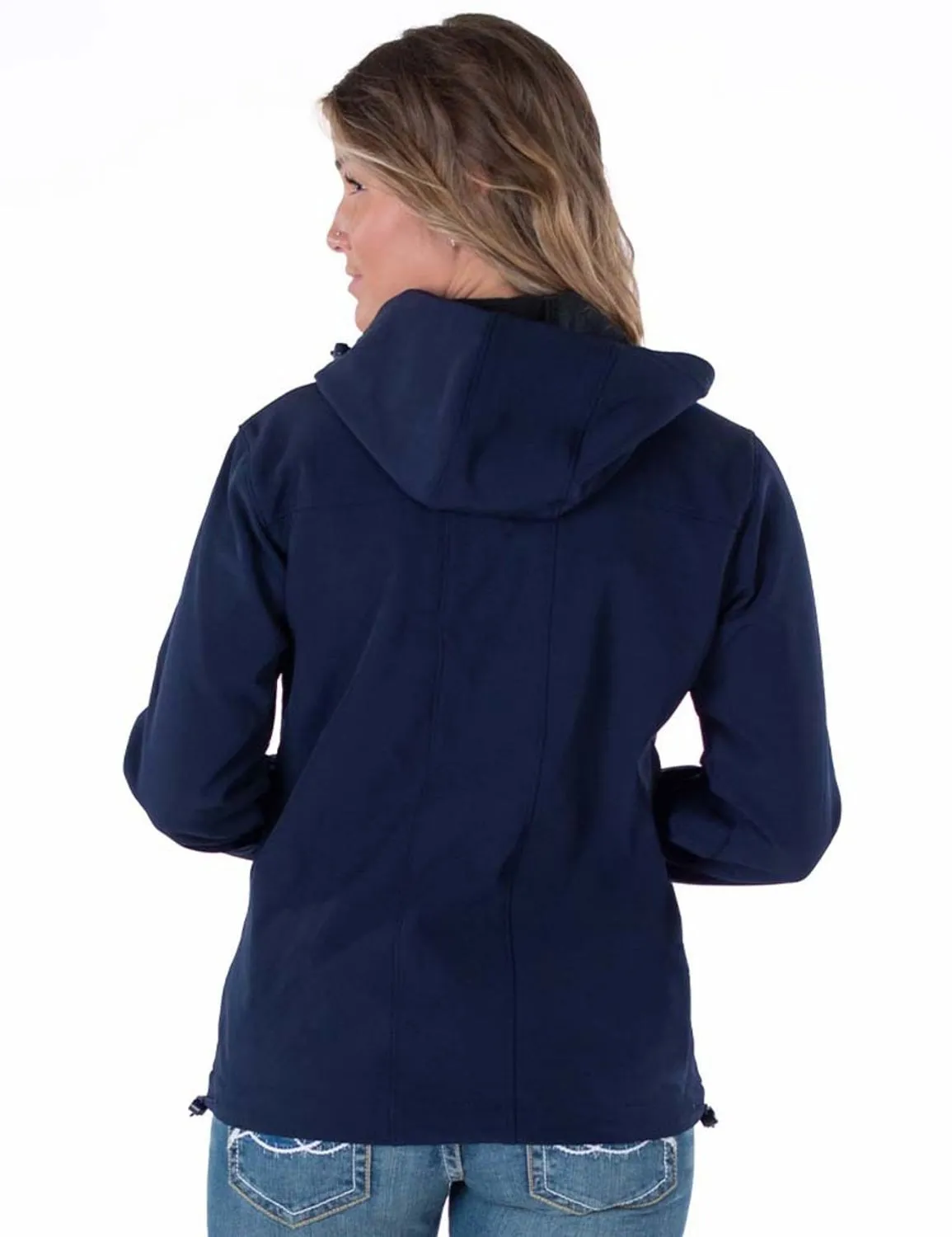 Fashion Uniform Cowgirl Tuff Womens Stretch Navy Nylon Softshell Jacket