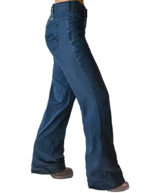 Cowgirl Tuff Womens UltraBreathe Wide Leg Dark Wash Lyocell Jeans Timeless Cut Cowgirl Tuff Womens UltraBreathe Wide Leg Dark Wash Lyocell Jeans Cool Classic Seasonal piece