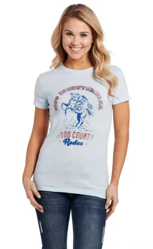 Cowgirl Up Womens Hood County Rodeo Light Blue 100% Cotton S/S T-Shirt Active Wear Eco-friendly Durable Quality Cowgirl Up Womens Hood County Rodeo Light Blue 100% Cotton S/S T-Shirt