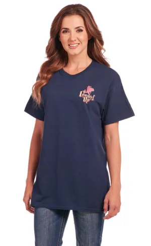 Cowgirl Up Womens Tough Boyfriend Navy 100% Cotton S/S T-Shirt Chic Vibes Cowgirl Up Womens Tough Boyfriend Navy 100% Cotton S/S T-Shirt Perfect Fit Classic Appeal