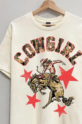 Cowgirl Oversized Tee S-XL Quick Fresh Comfy Choice Cowgirl Oversized Tee S-XL
