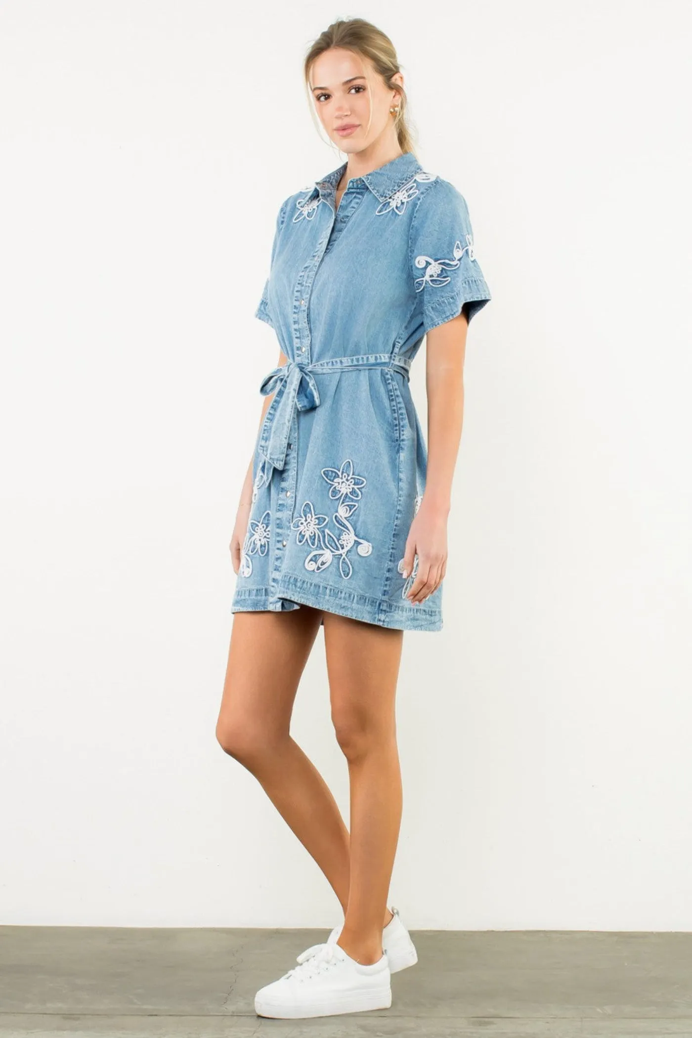 JAYDEN DENIM MINI DRESS Knit Warm