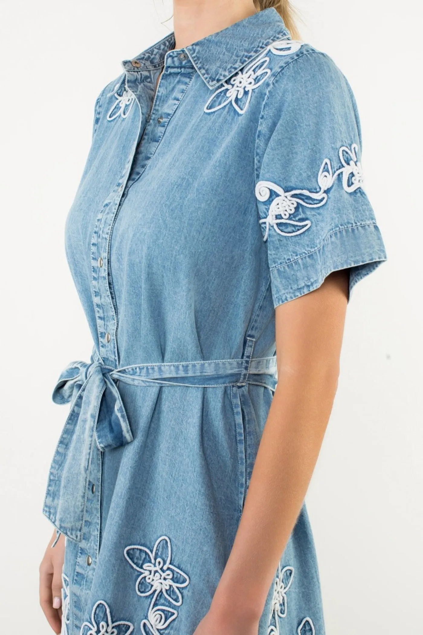 Silk-Blend JAYDEN DENIM MINI DRESS