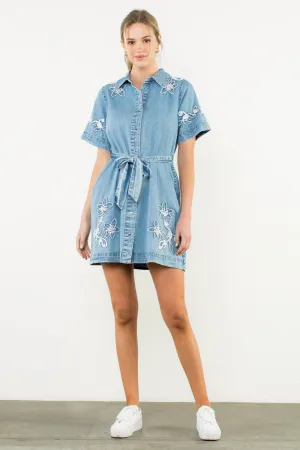 Cozy Wearable JAYDEN DENIM MINI DRESS Sweetheart Cut JAYDEN DENIM MINI DRESS