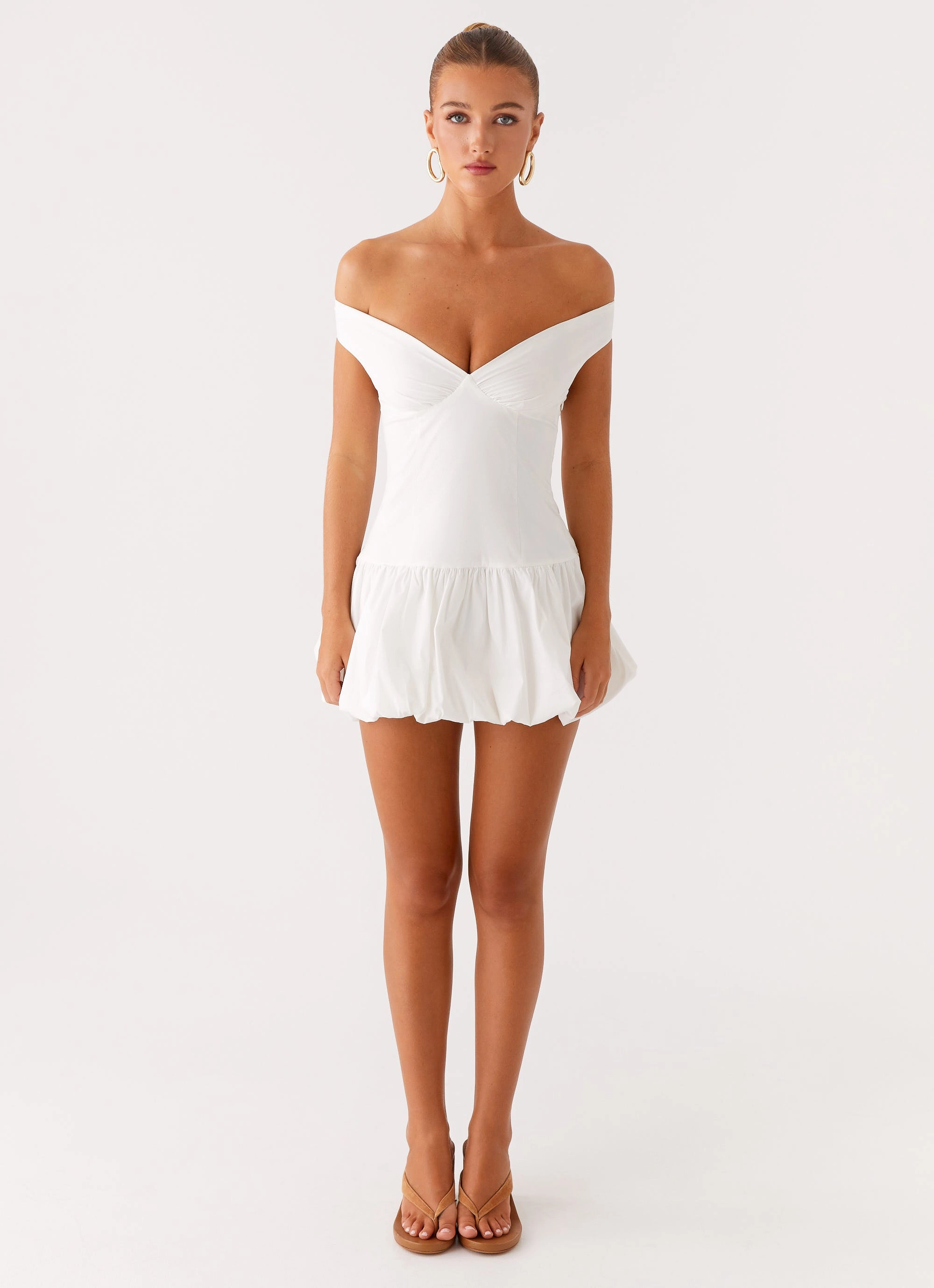Endless Romance Off Shoulder Mini Dress - White Comfort Layer Sharp Motion