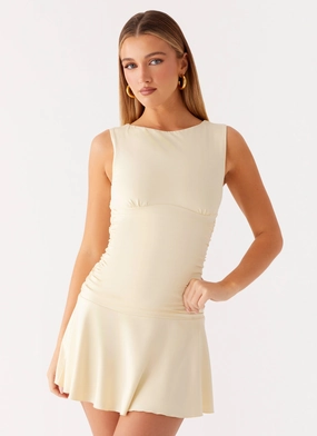 Cozy Comfort Kelda Mini Dress - Yellow Modern Layers Kelda Mini Dress - Yellow