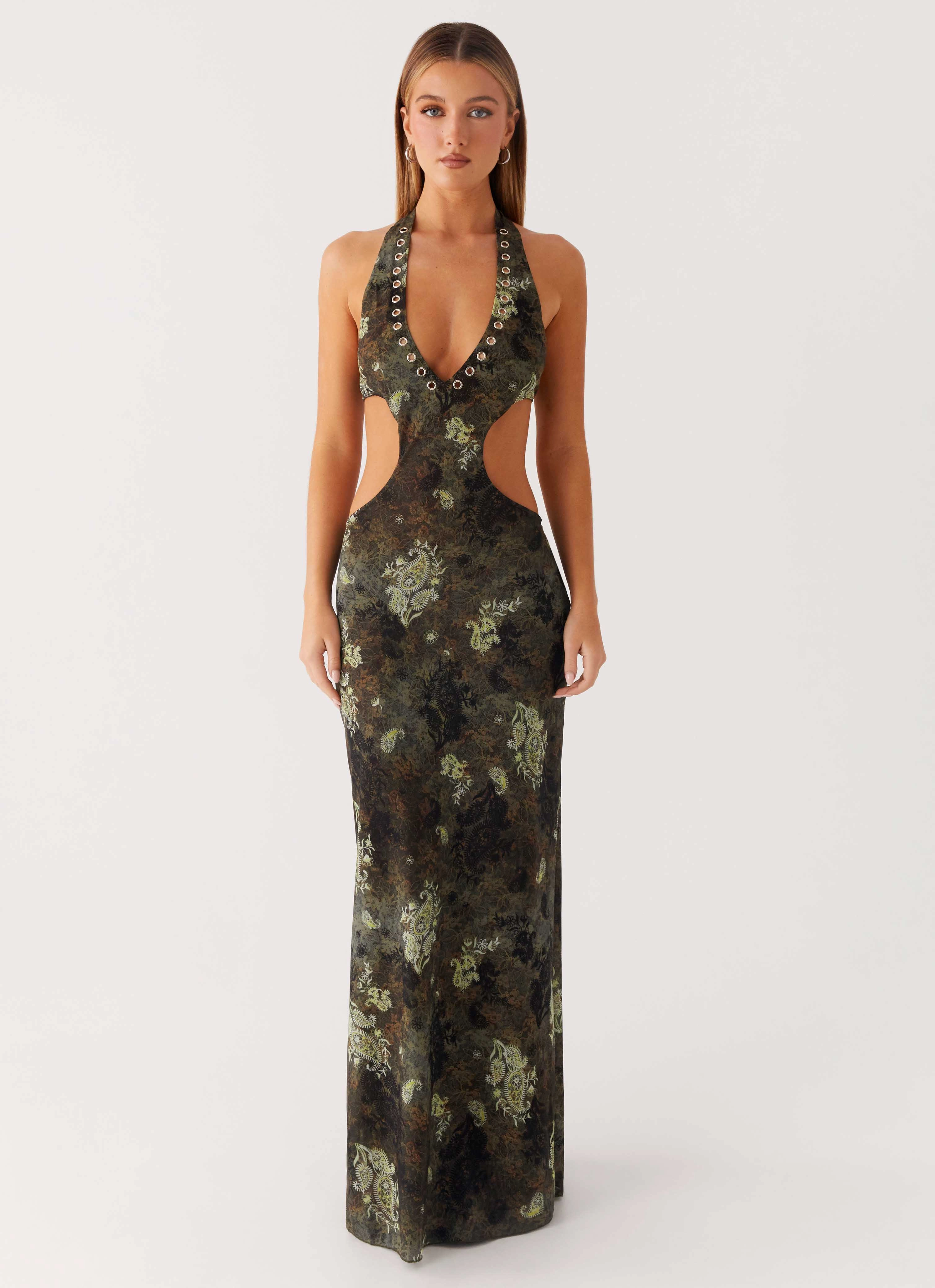 Indra Maxi Dress - Cyber Floral Trendy midi dress