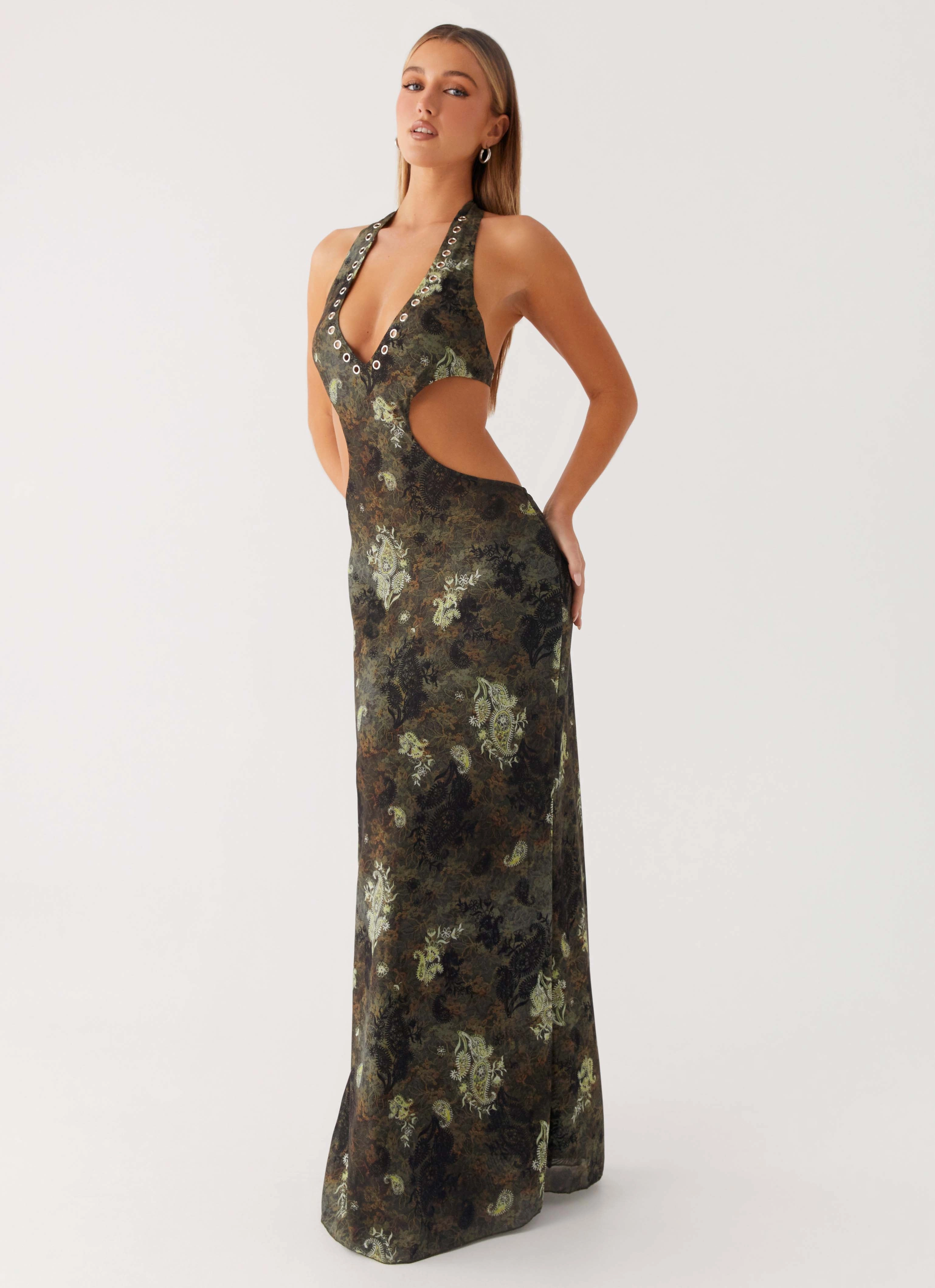 Indra Maxi Dress - Cyber Floral Mature Glam