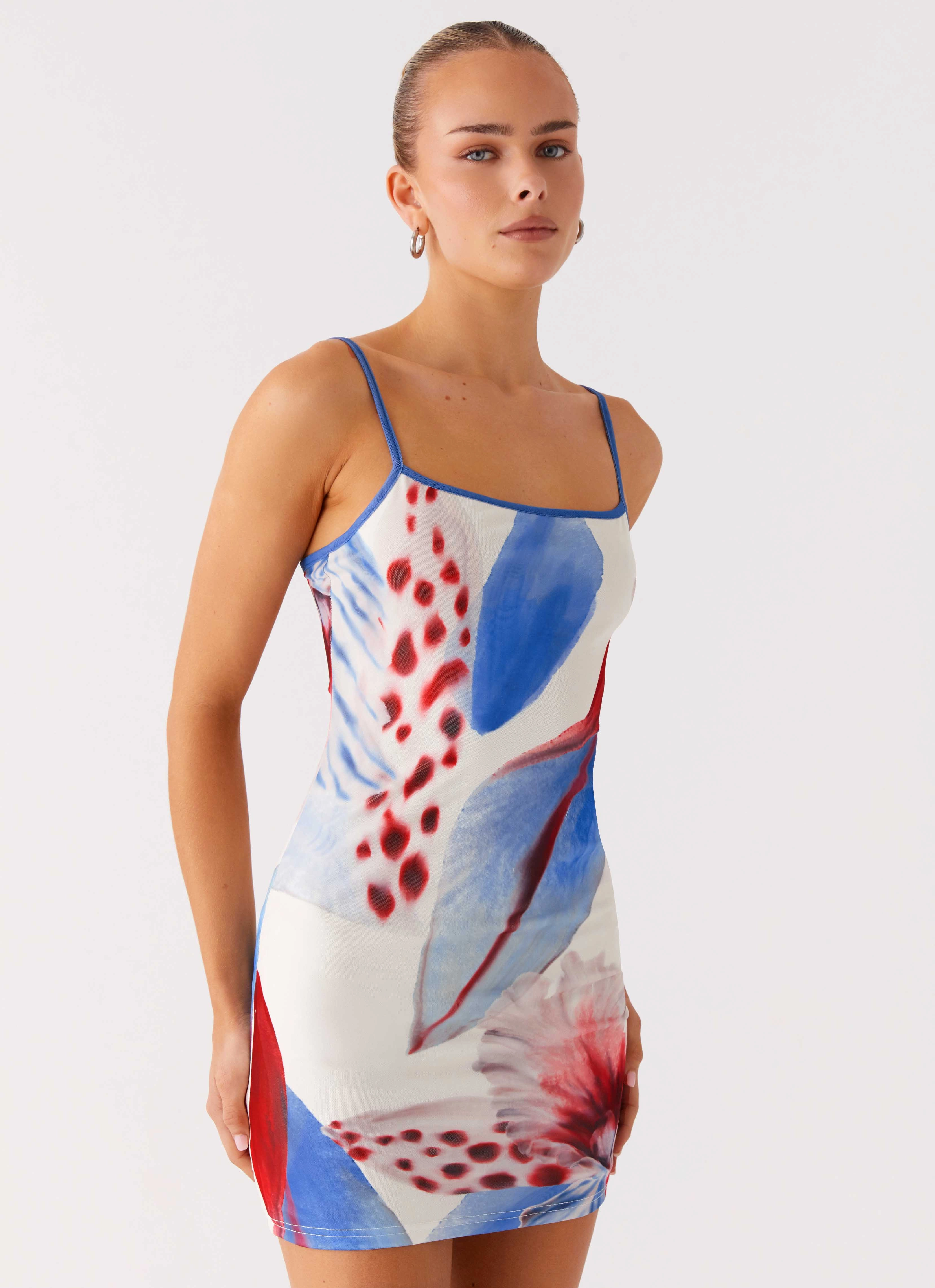 Matte-Lining Everett Mini Dress - Deep Sea Bloom