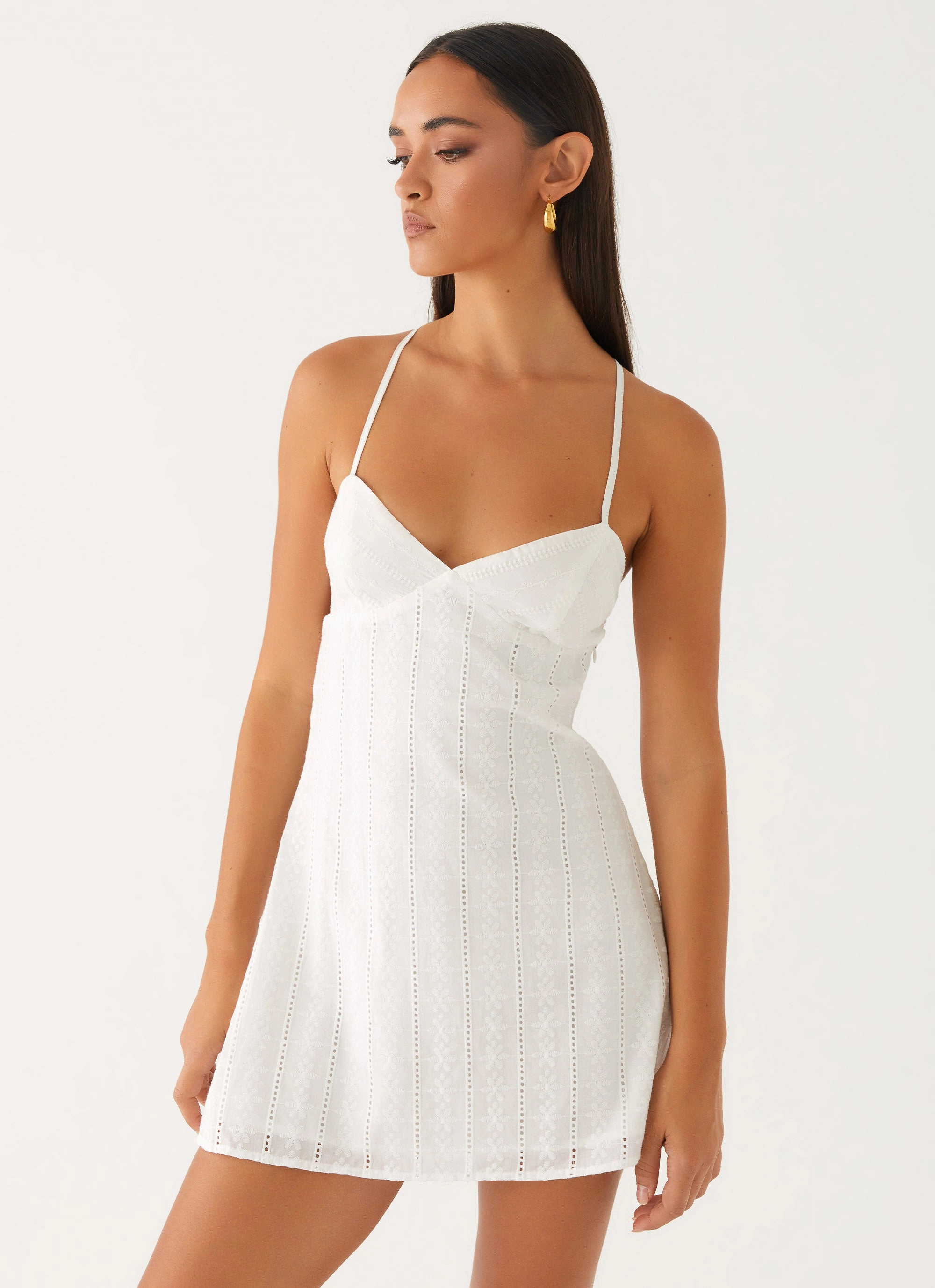Flattering Waistband Inara Mini Dress - Ivory