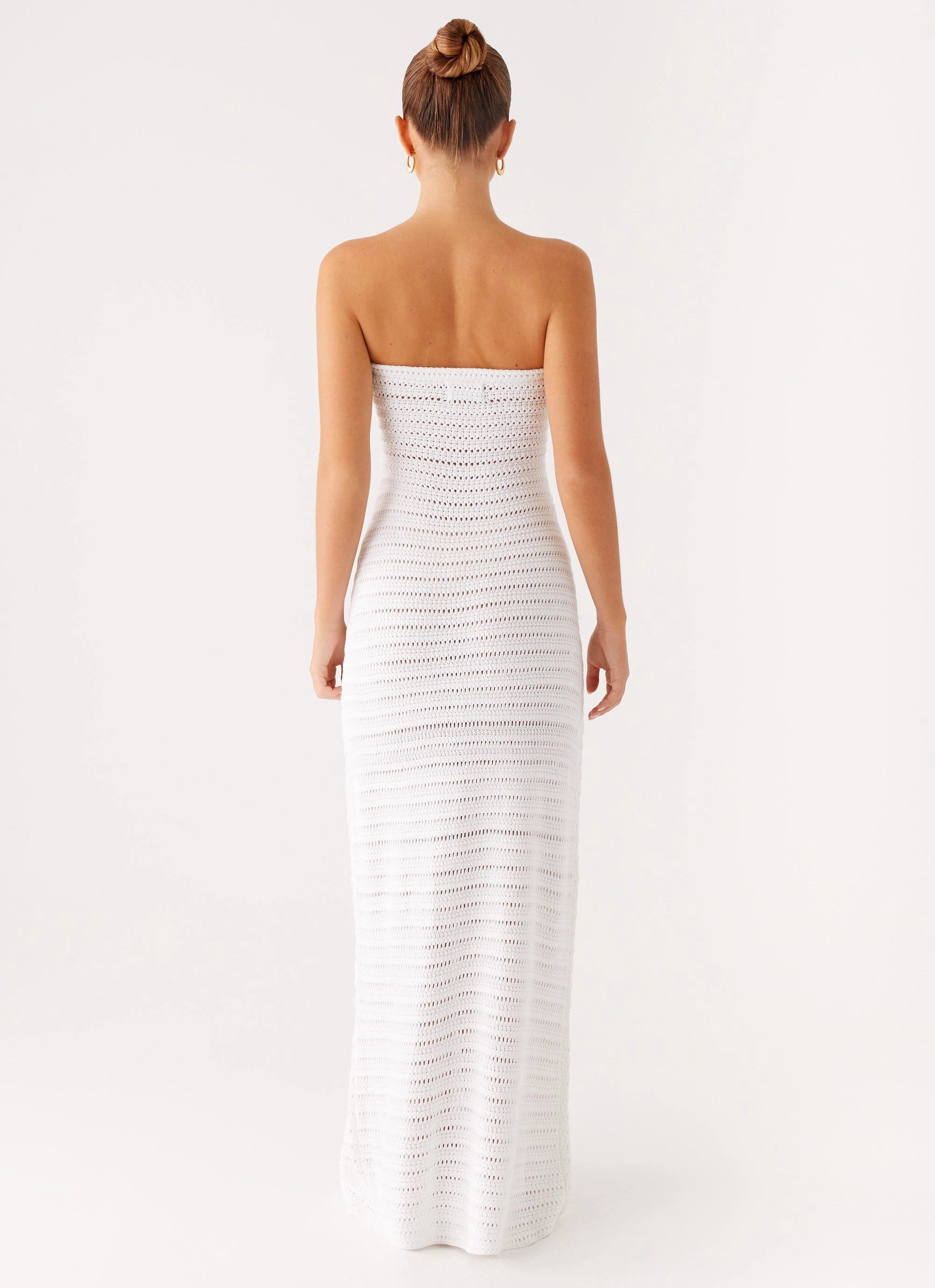 Weekend Fresh Diaz Crochet Maxi Dress - White