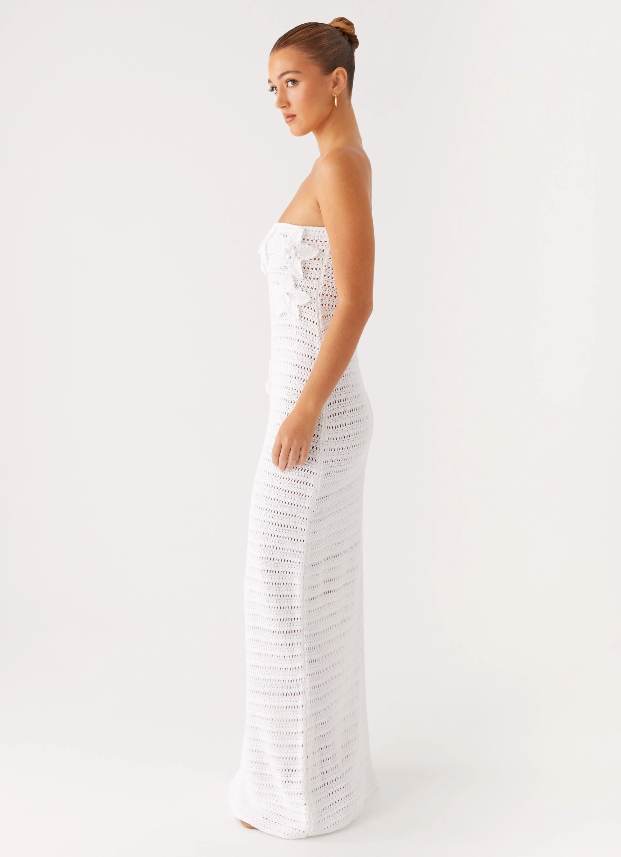 Diaz Crochet Maxi Dress - White Perfectly Tailored All Fit Style