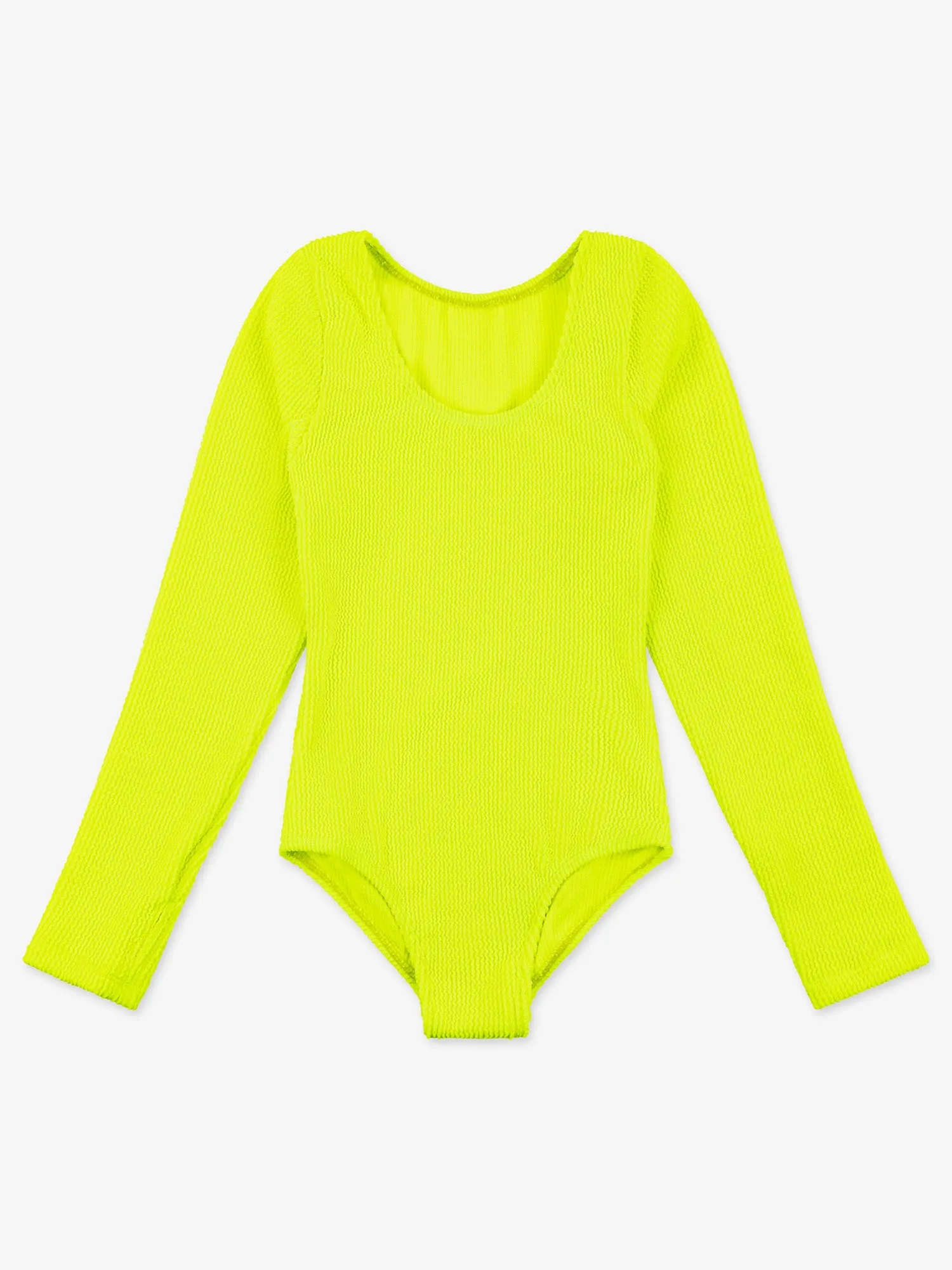 Crinkle Long Sleeve One Piece Swimsuit