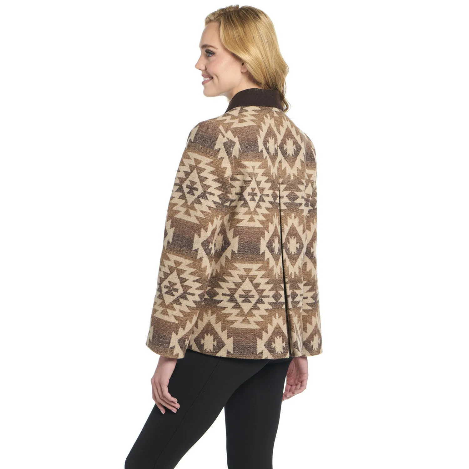 Cripple Creek Womens Navajo Blanket Contrast Arizona Clay 100% Polyester Coat Relaxed Style Smart Casual Minimalist Style