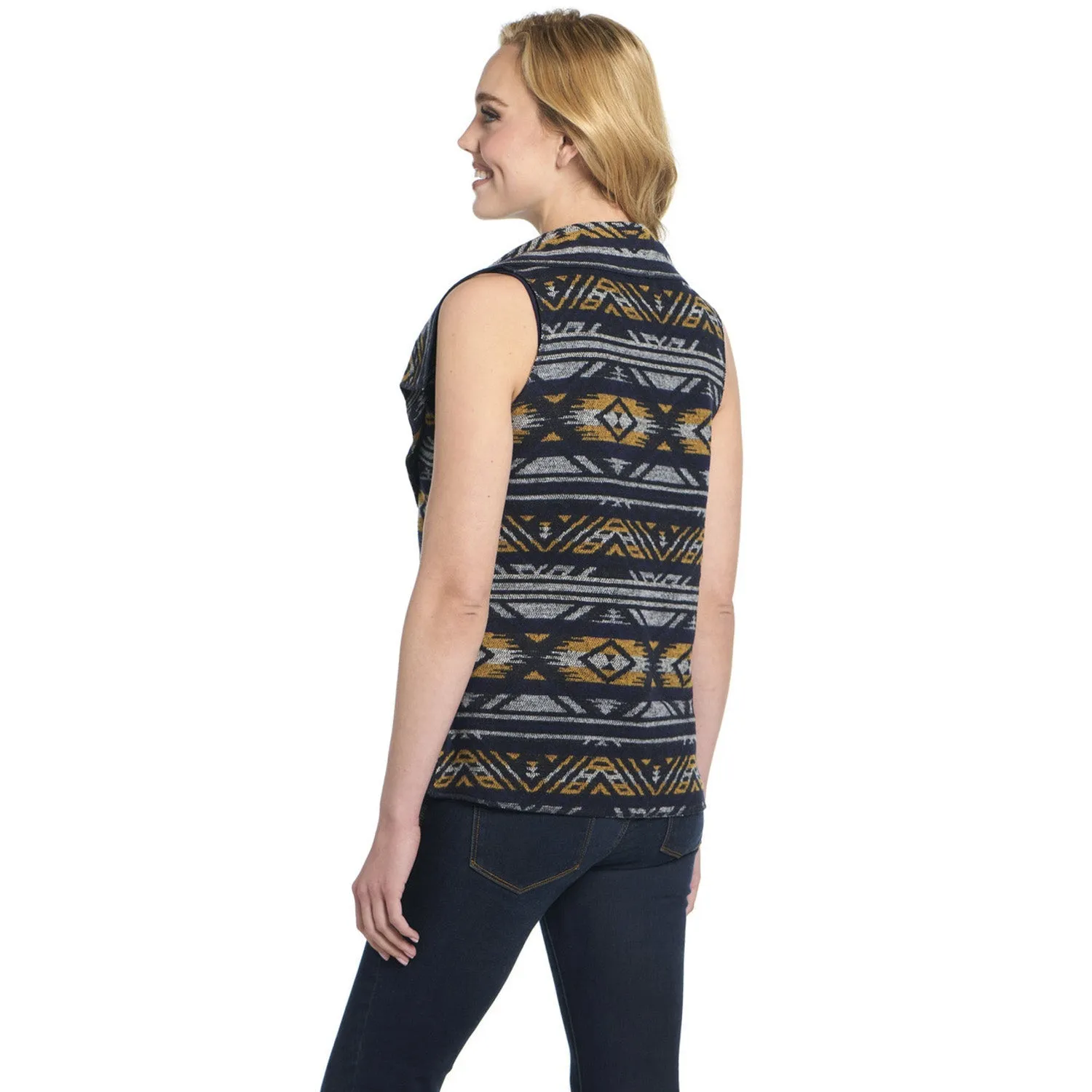Cripple Creek Womens Open Front Blanket Wrap Scotch Blue 100% Polyester Vest No Fuss Wear