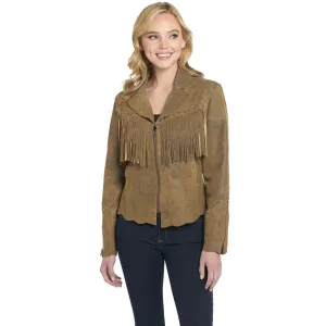 Cripple Creek Womens Raw Edges Hand Laced Butter Toffee Leather Leather Jacket No Wrinkle Modern Straight Leg Cripple Creek Womens Raw Edges Hand Laced Butter Toffee Leather Leather Jacket