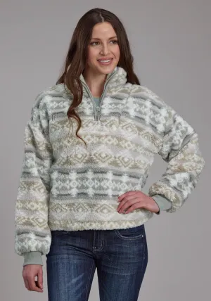 Crisp Feel Roper Womens Fuzzy Aztec Taupe/Gray 100% Polyester Fleece Jacket Travel Ease Contemporary Fit Roper Womens Fuzzy Aztec Taupe/Gray 100% Polyester Fleece Jacket