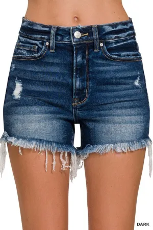 Crisp Finish Shelby Raw Frayed Hem Ripped Denim Shorts S-XL Shelby Raw Frayed Hem Ripped Denim Shorts S-XL Gym Ready Vibrant Bold Eco Friendly Date Night