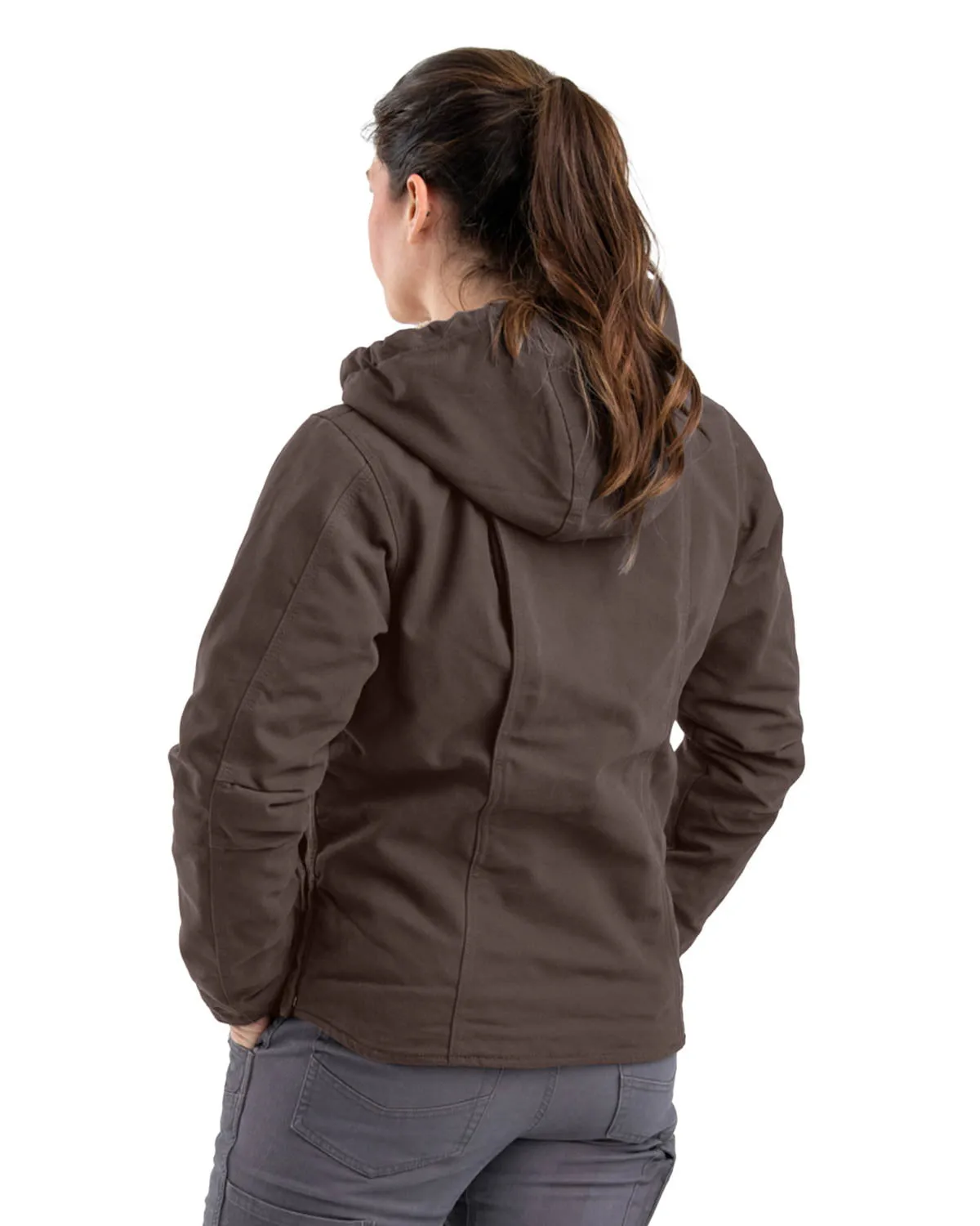 Stretch Soft Comfy Design Style Berne Tuscan 100% Cotton Ladies Hooded Coat Sherpa