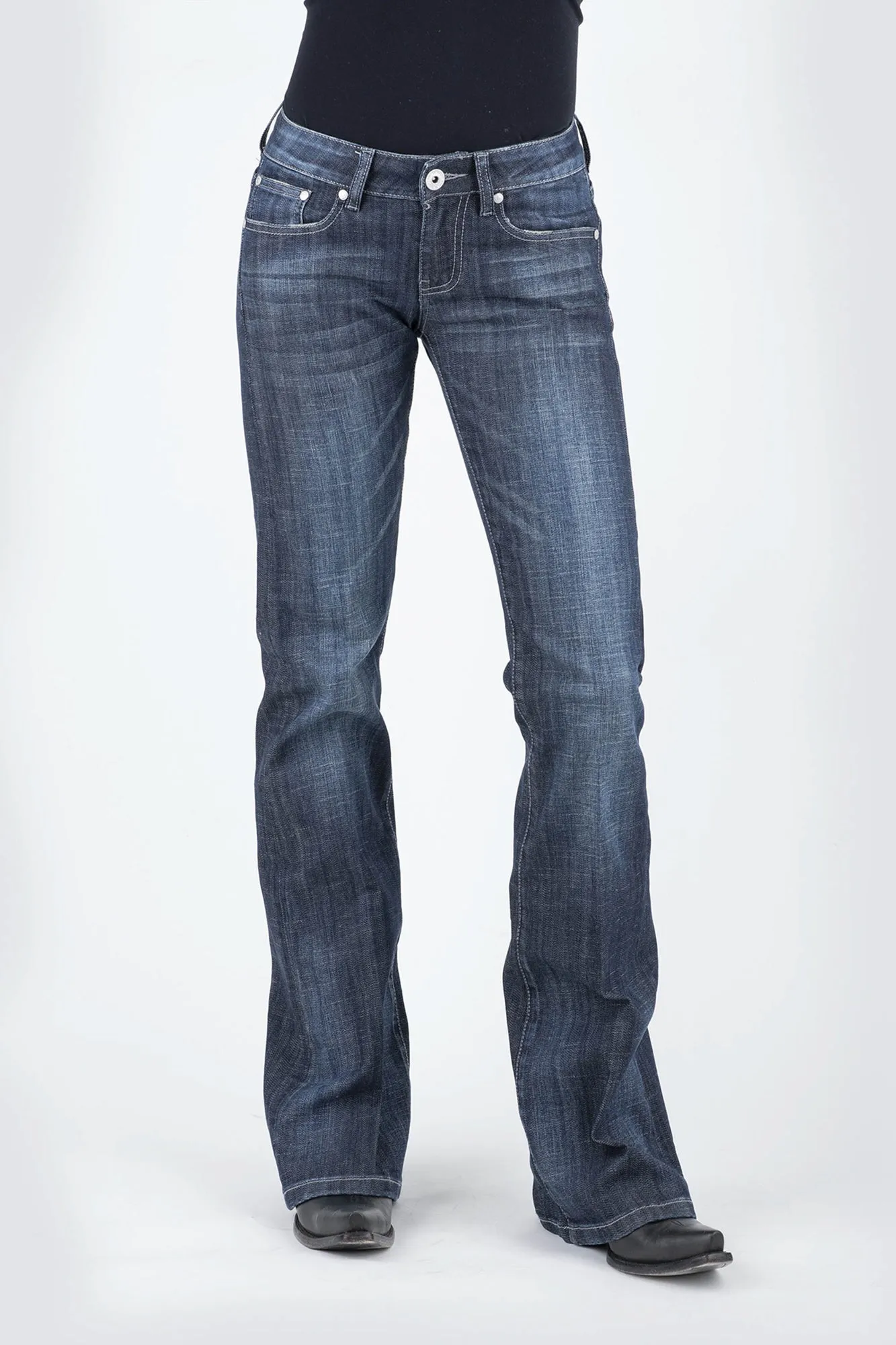 Stetson Womens Blue Cotton Blend 816 Zig Zag Wash Jeans Winter Warmth Minimalist Style Simplicity