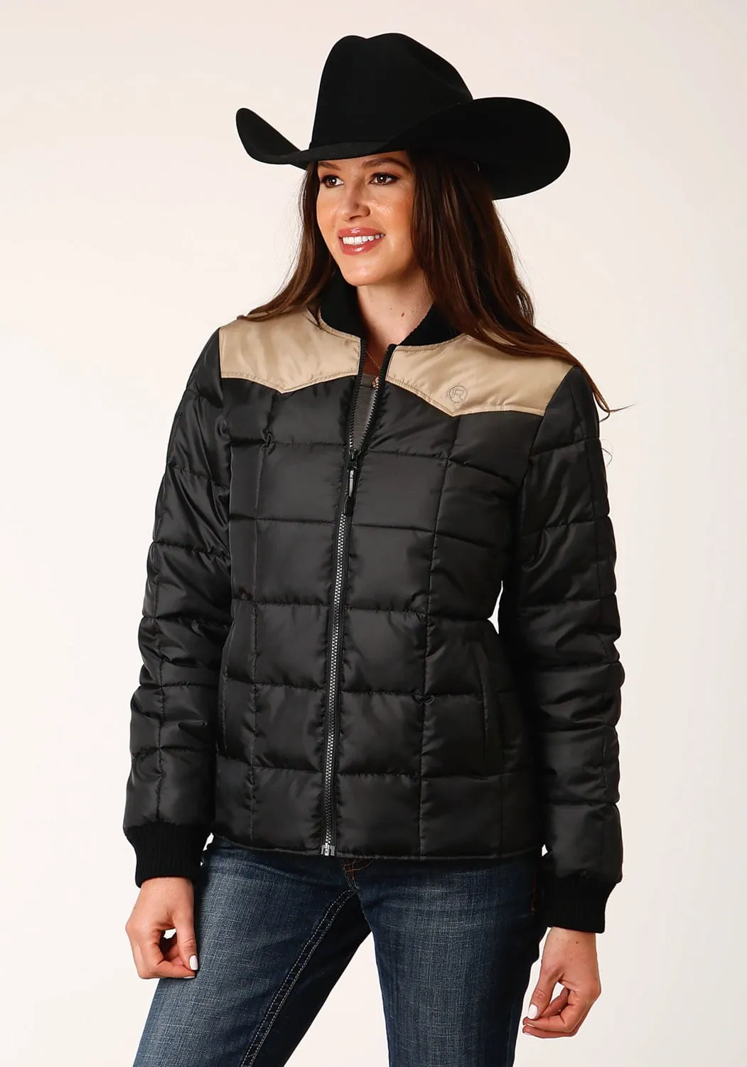 Night Out City Walk Minimalist Roper Womens Western Polyfill Black 100% Polyester Softshell Jacket