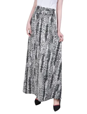 Crochet Work Petite Maxi A-Line Skirt With Front Faux Belt With Ring Detail Petite Maxi A-Line Skirt With Front Faux Belt With Ring Detail Romantic dinner wear Tassel-Detail