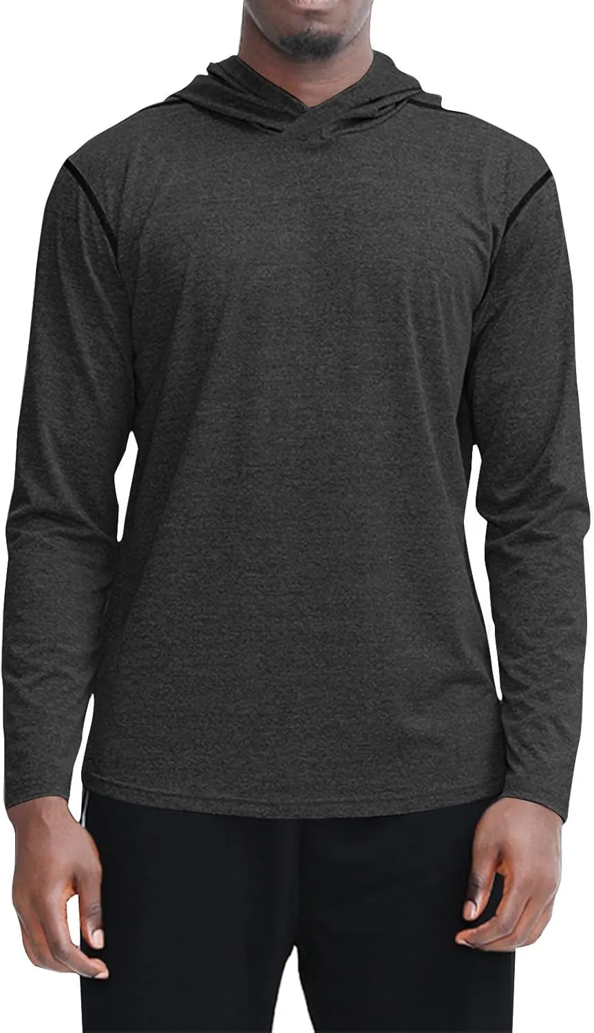 Ctreela Men Training Hoodie Gym Workout Active Long Sleeve Pullover Lightweight Hoodie Sports & Fitness Hooded Sweatshirts