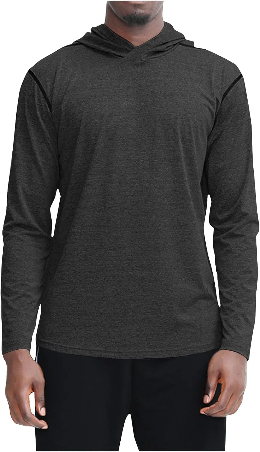 Ctreela Men Training Hoodie Gym Workout Active Long Sleeve Pullover Lightweight Hoodie Sports & Fitness Hooded Sweatshirts