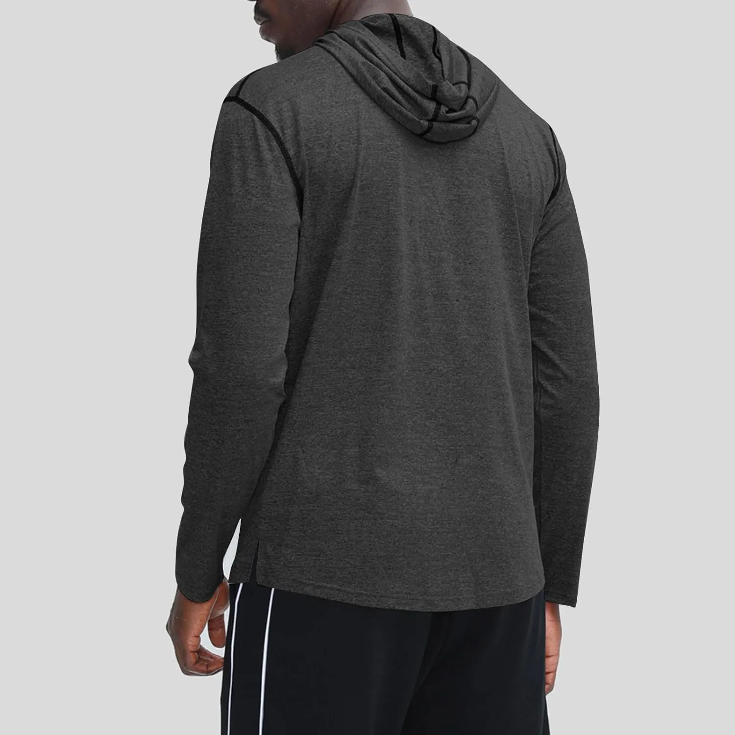 Ctreela Men Training Hoodie Gym Workout Active Long Sleeve Pullover Lightweight Hoodie Sports & Fitness Hooded Sweatshirts
