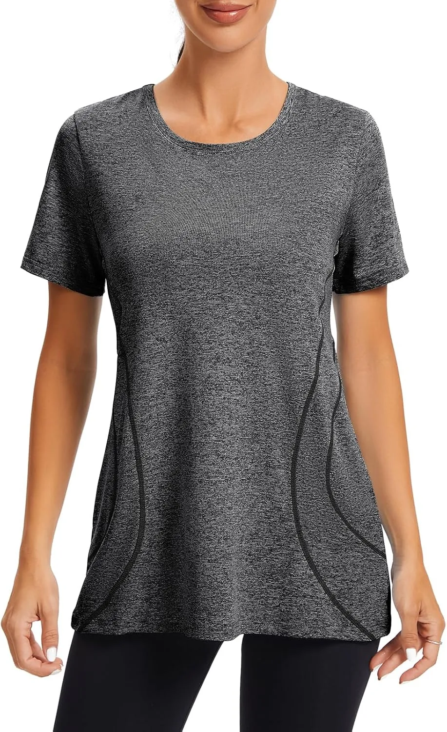 Cucuchy Womens Yoga Tops Flowy Fitness Workout Shirts Short Sleeve Activewear