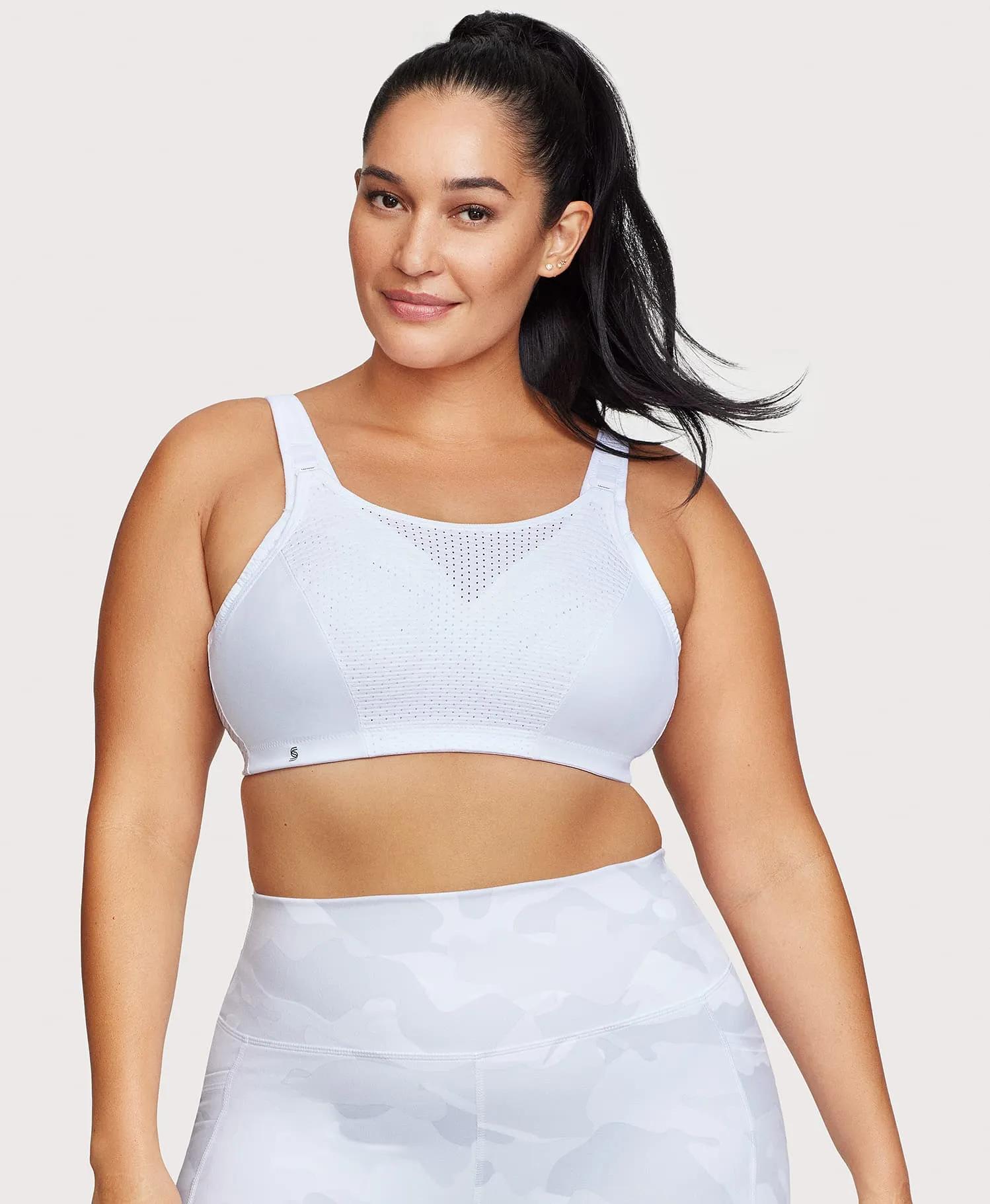 Custom Control Sports Bra White