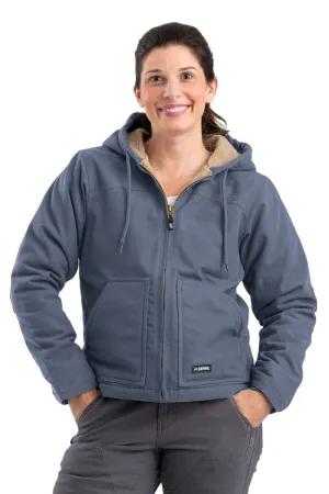 Custom Fit Berne Steel Blue 100% Cotton Womens Softstone Hooded Coat Sherpa Vibrant Formal Berne Steel Blue 100% Cotton Womens Softstone Hooded Coat Sherpa