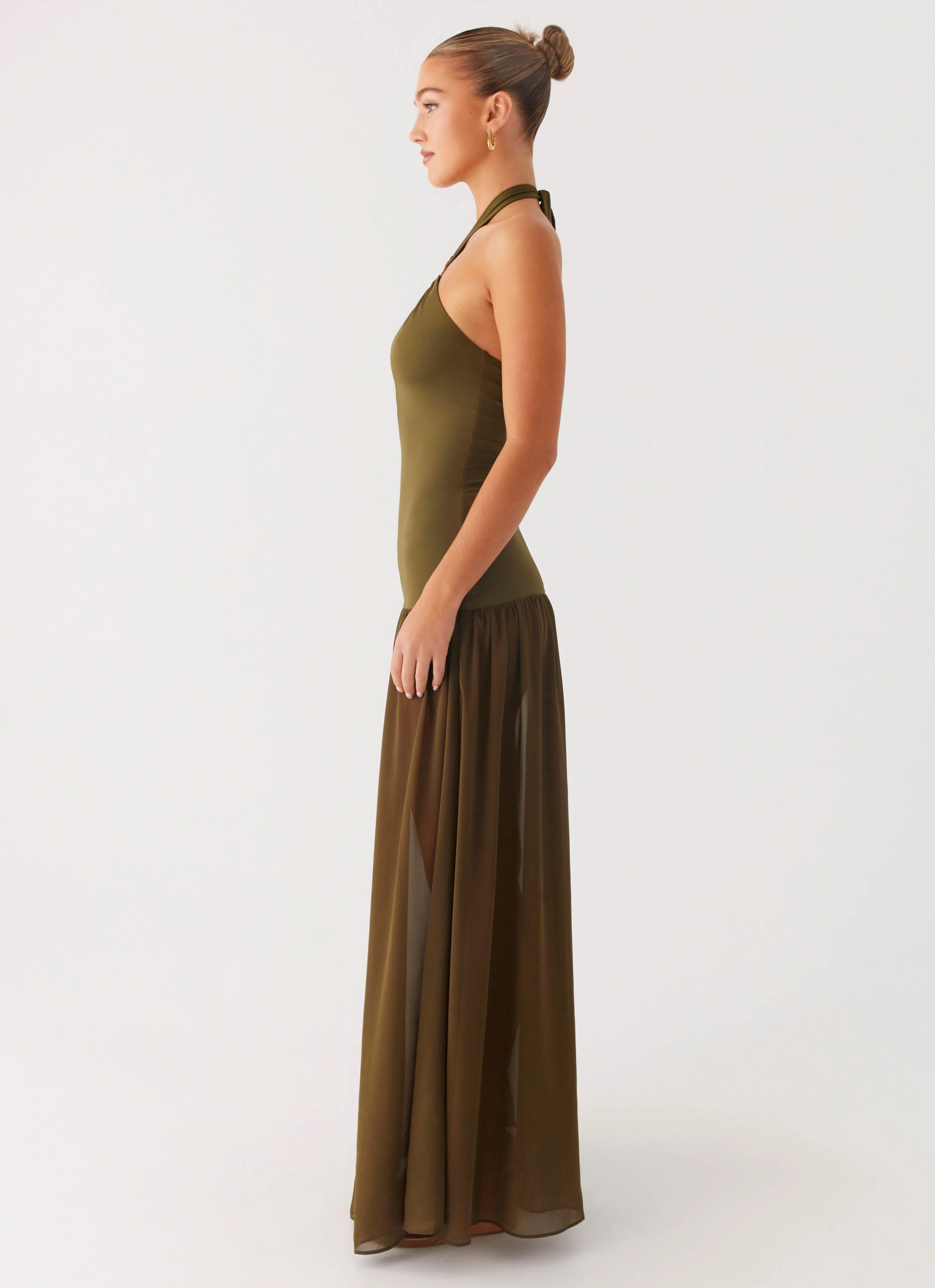 Subtle Finish Lounge Texture Cypress Kiss Maxi Dress - Khaki