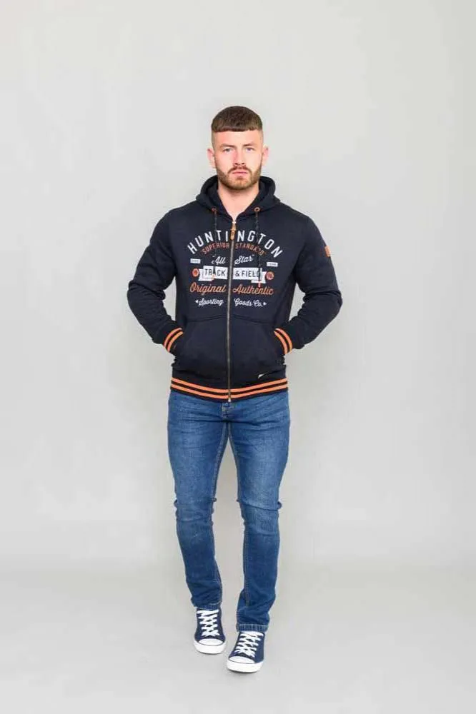 D555 Navy Hooded Motorcycle Sweatshirt Hoodie