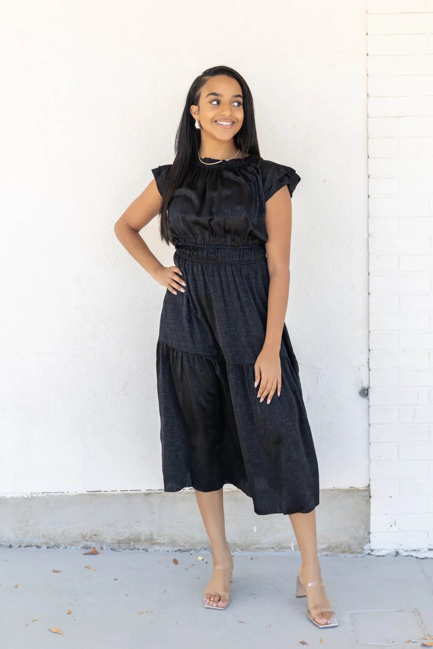 DAHLIA BLACK DRESS Easy-Storage Cool Form