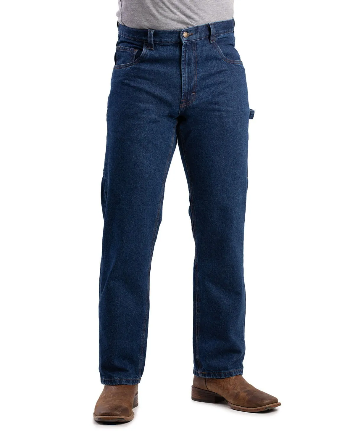Berne Mens Heritage Relaxed Fit Carpenter Classic Stone Wash 100% Cotton Jeans Stretch Recovery Tailored Appearance
