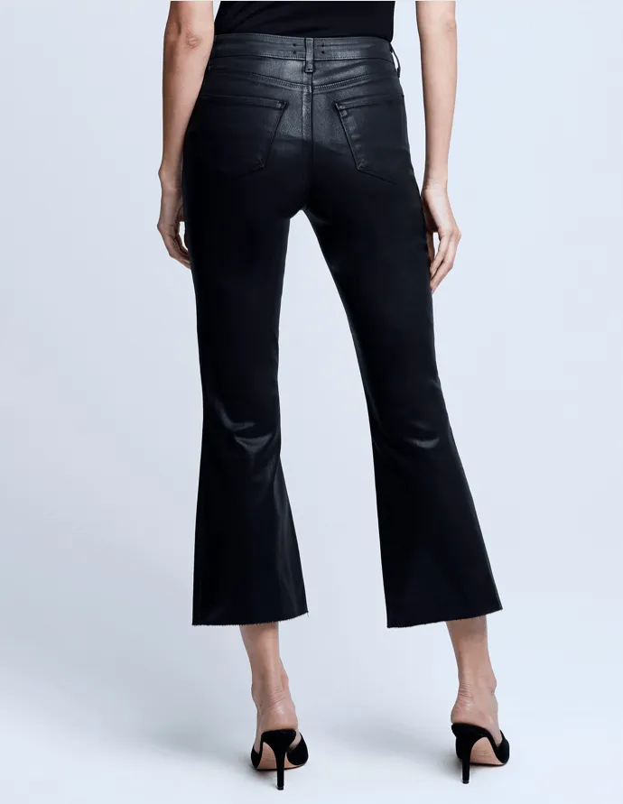 Bold Look Professional Wear L'AGENCE Kendra High Rise Cropped Coated Jeans In Noir Coated