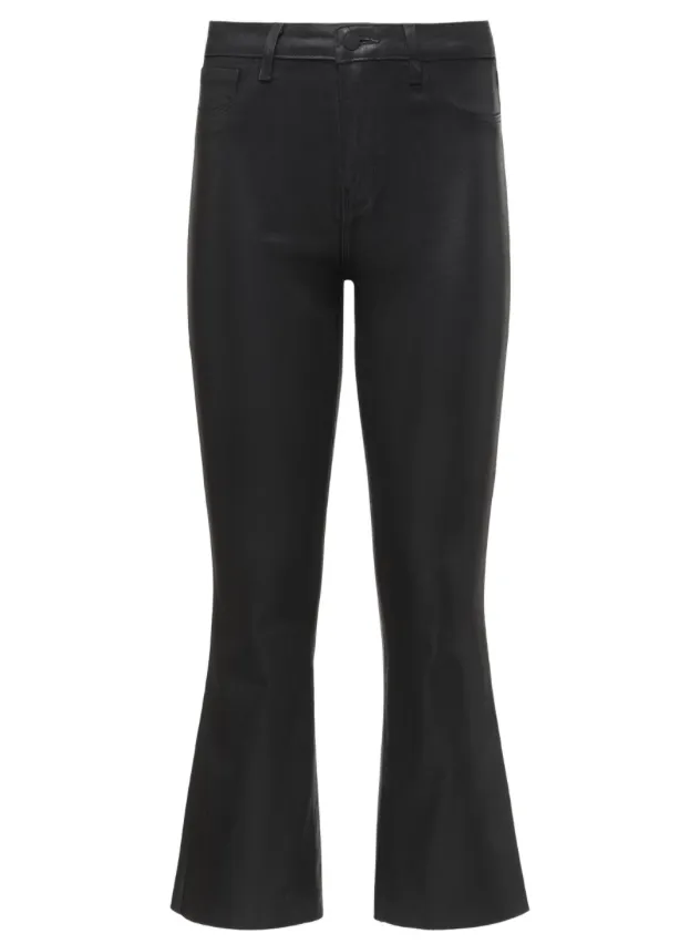 Sunny Vibes Casual L'AGENCE Kendra High Rise Cropped Coated Jeans In Noir Coated
