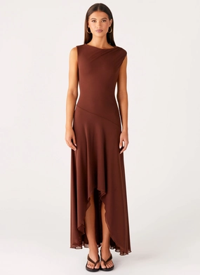 Danika Maxi Dress - Chocolate Sports attire Refined Cut Danika Maxi Dress - Chocolate