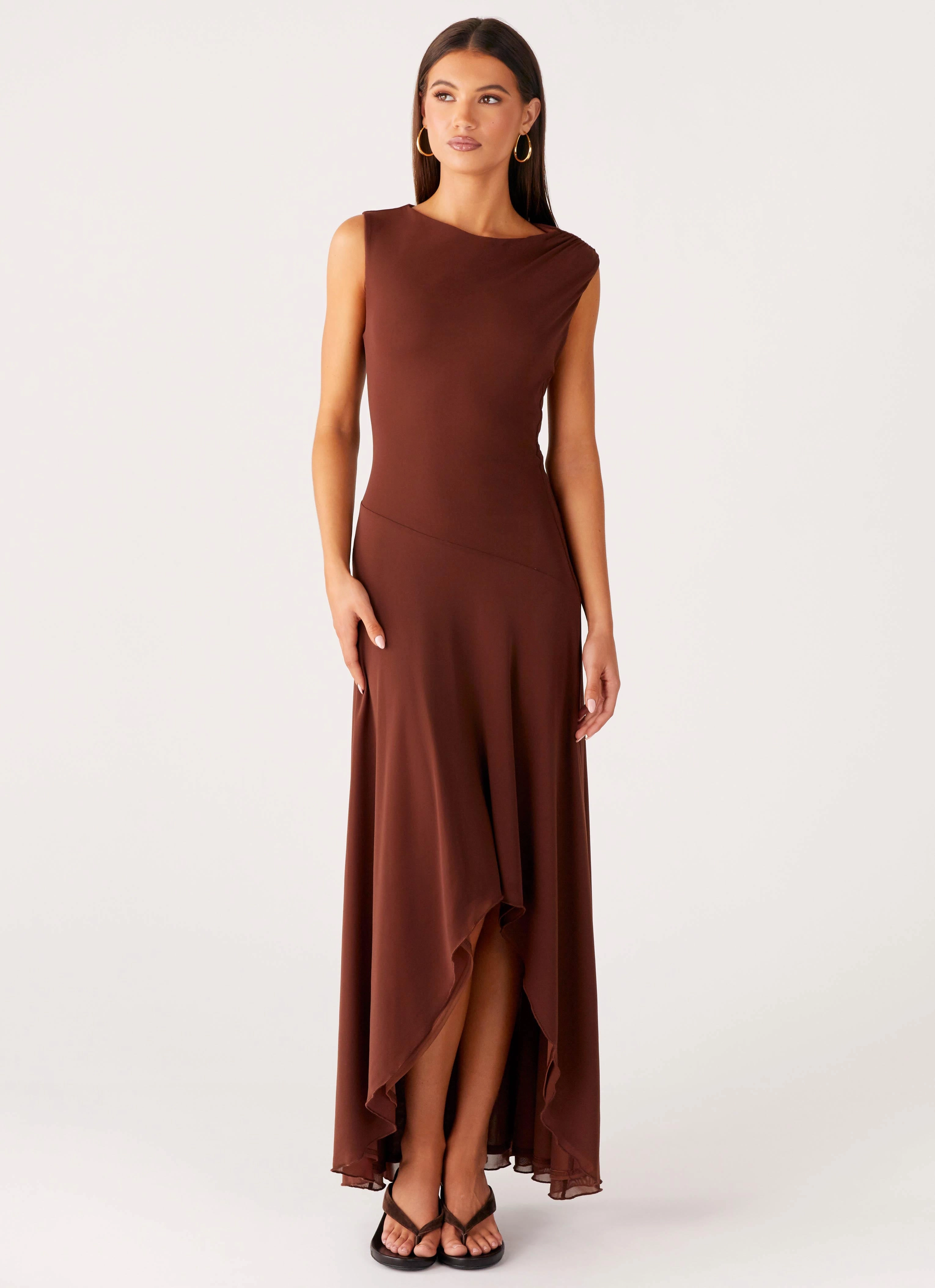 Danika Maxi Dress - Chocolate Lounge Mood