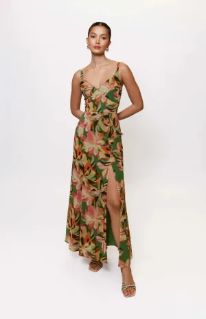 Date Outfit Mikayla Dress in Sage Tropical Jungle Mikayla Dress in Sage Tropical Jungle Sweetheart-Neck Bohemian style