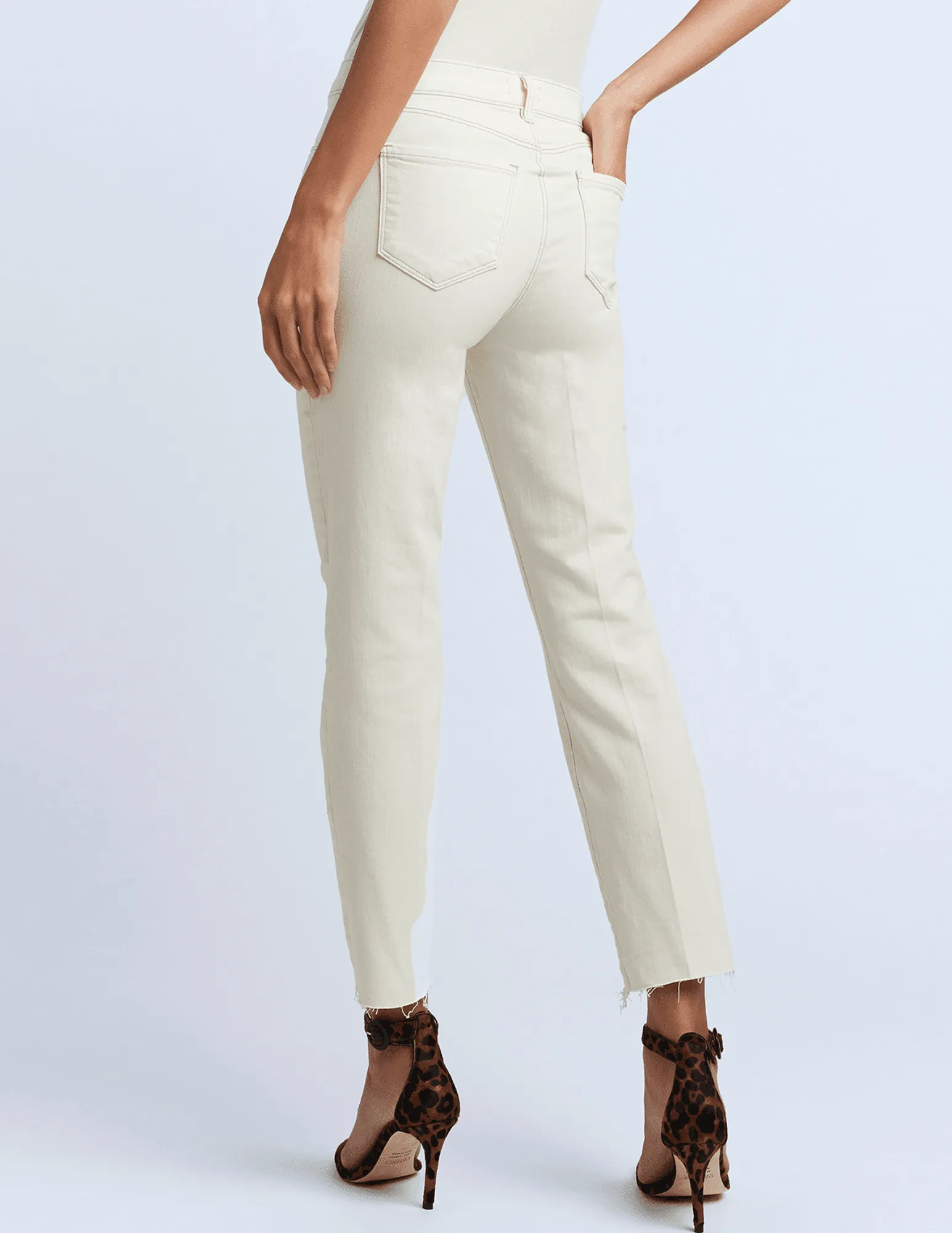 L??AGENCE Sada High Rise Cropped Slim Jeans in Macadamia Outdoor Adventure Earthy