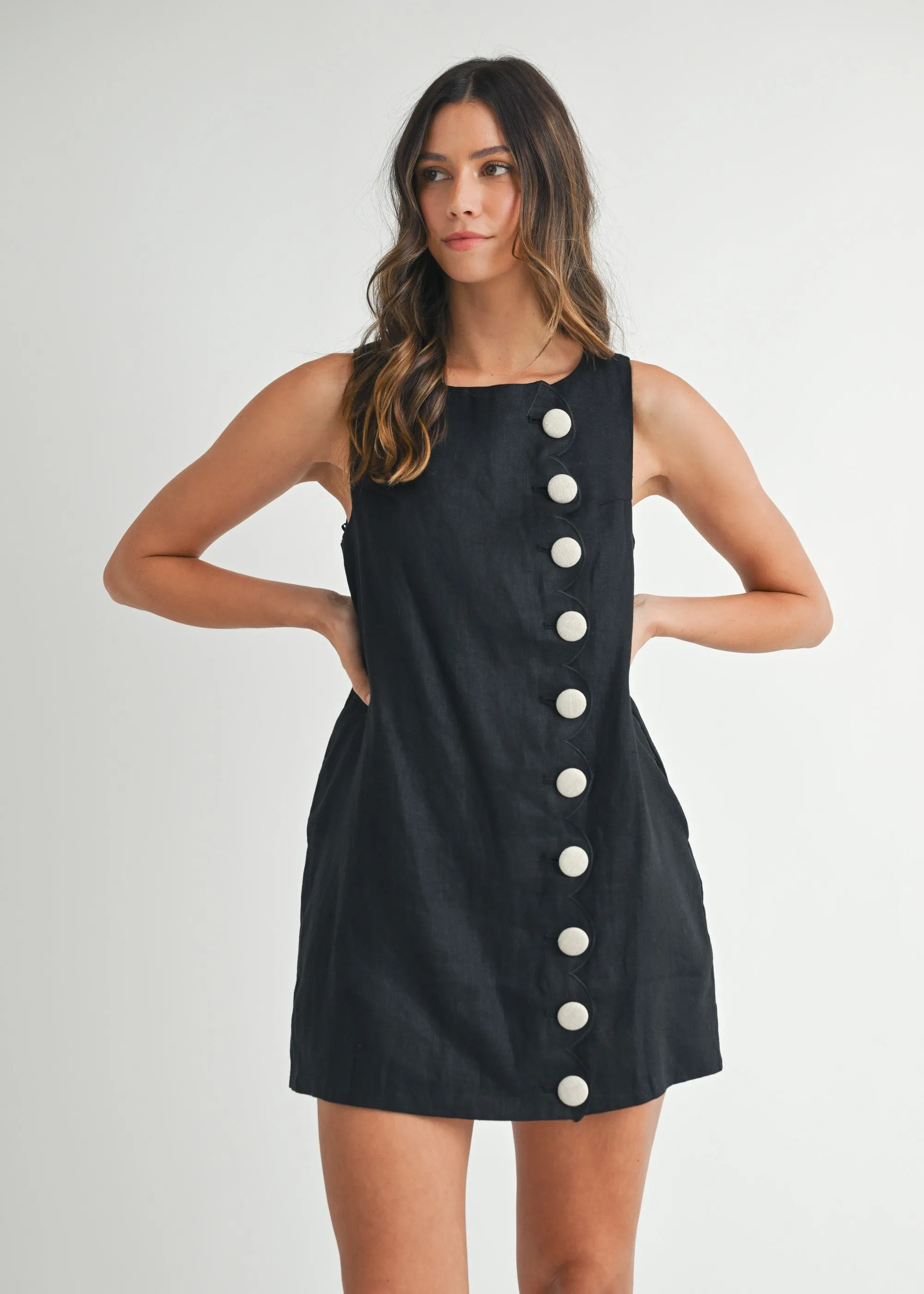 STELLA BUTTON DETAIL MINI DRESS sophisticated appearance Dance Night
